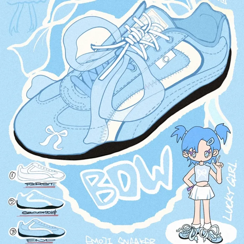 Кросівки "CAT & SOFA EMOJI-LAB BLUE BOW"
